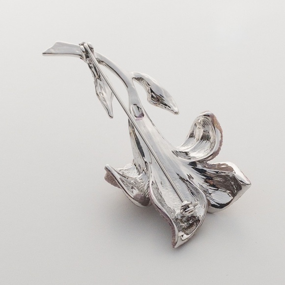 𝅺Vintage Margot Townsend Sparkling Pink Enamel Floral Earring Brooch Jewelry Set - Picture 13 of 16